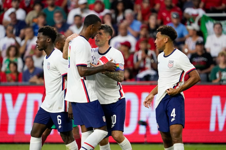 Haji Wright (second from left), Christian Pulisic (second from right), and Tyler Adams (right) have been friends since their teenage years. Now they're reunited on the U.S. national team.