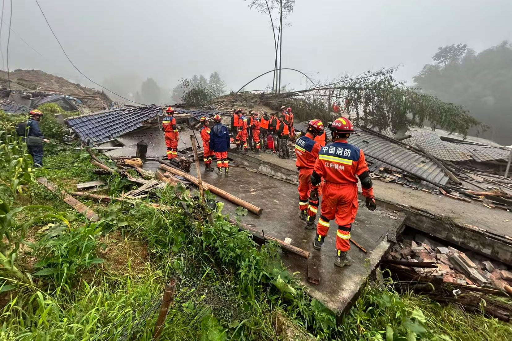 Mudslide kills 2 and leaves 10 missing in China after heavy rain from Typhoon Saudel