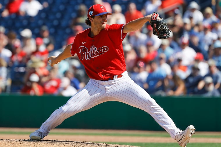 Phillies pitcher Griff McGarry struck out two in a 23-pitch inning against the Rays on Tuesday in Clearwater, Fla.