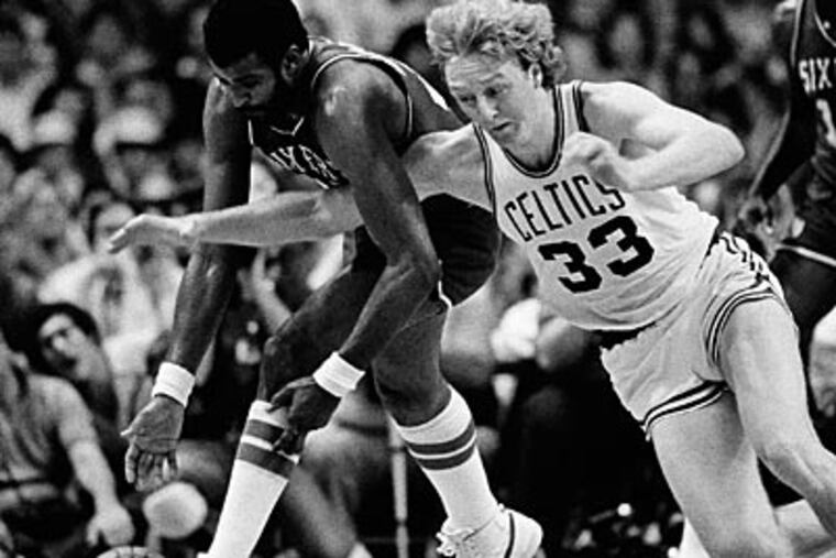The 76ers beat the Celtics in Game 7 to win the Eastern Conference Championship in 1982. (AP file photo)