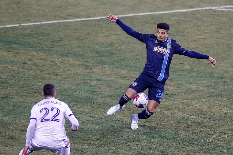 Union right back Nathan Harriel (right) played with U.S. national team prospect Folarin Balogun in a tournament in 2018.