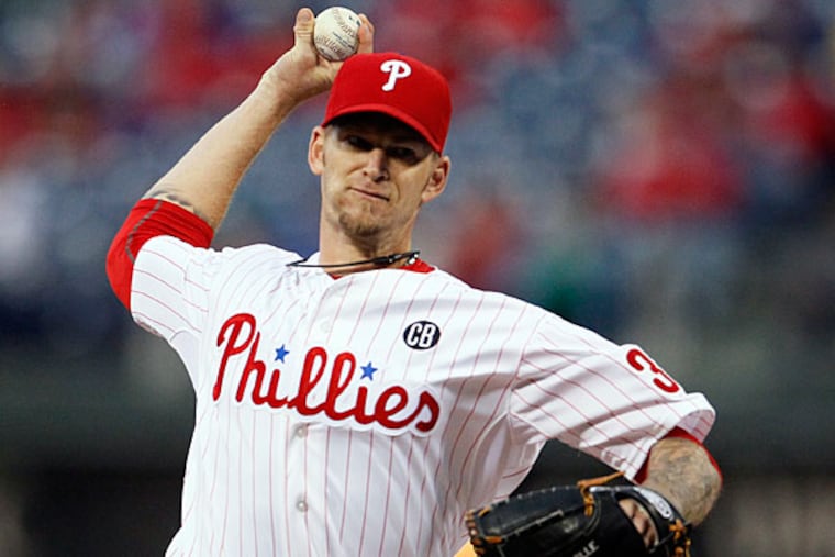 A.J. Burnett during a baseball game against the Miami Marlins, Friday, April 11, 2014, in Philadelphia. (Tom Mihalek/AP)