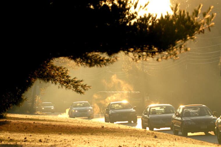 The smell of smoke from the blaze, which has been burning since Tuesday, could be smelled as it drifted towards Philadelphia.