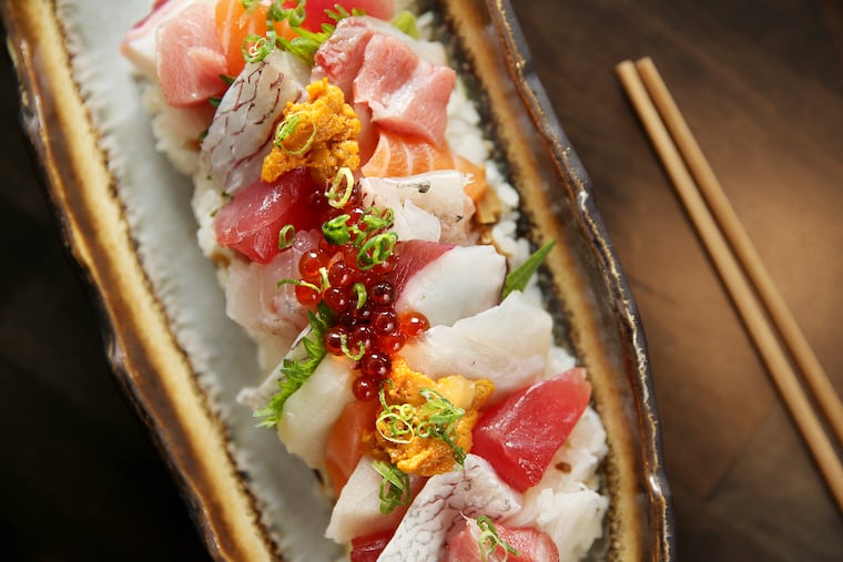 The chirashi is pictured at Sushi Hatsu in Ambler, Pa., on Friday, Feb. 28, 2020.