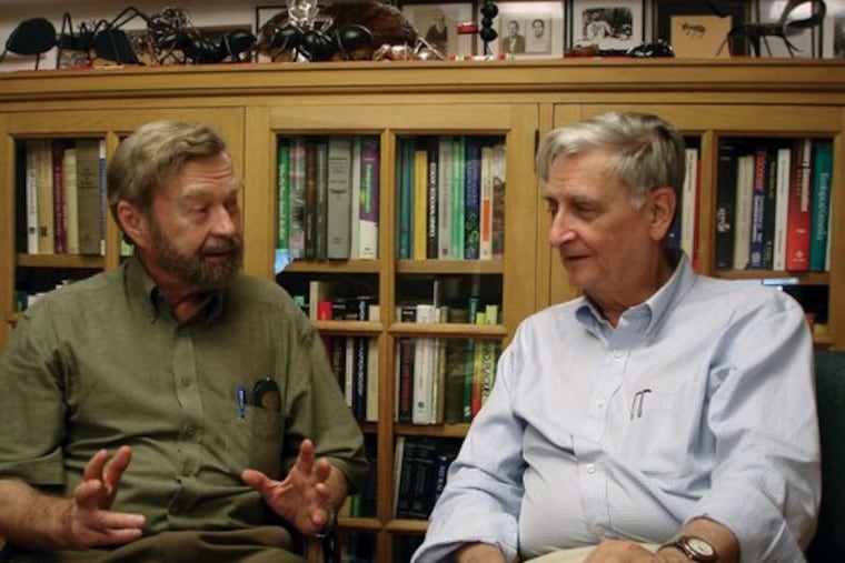 Authors Bert Holldobler (left) and E.O. Wilson study how the insect group, or superorganism, develops and functions. It's a tough read, but rewards with photos, engrossing passages.