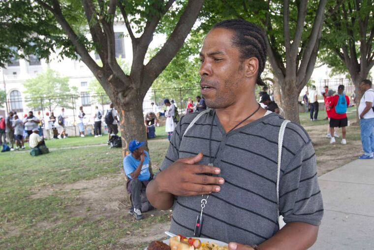 CHARLES FOX/STAFF PHOTOGRAPHER Andre Watkins believes the pope would want to see the homeless and the work of nonprofit groups.