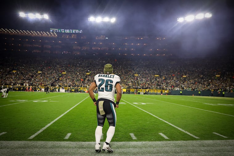 Eagles running back Saquon Barkley was asked what the sideline energy has been like. “Honestly I think it’s been awful,” he said.