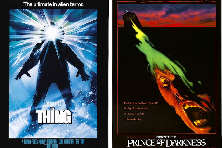 Two of the three films from John Carpenter's "Apocalypse Trilogy": The Thing (1982) and Prince of Darkness (1987).
