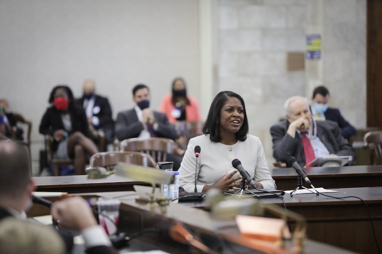 New Jersey Supreme Court nominee Fabiana Pierre-Louis appeared at a confirmation hearing Monday before the state Senate Judiciary Committee. The committee unanimously approved her nomination.