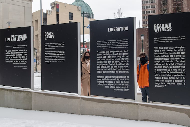 The Horwitz-Wasserman Holocaust Memorial Plaza is shown on Arch St, in Philadelphia, P.A. Wednesday, February 3, 2021.