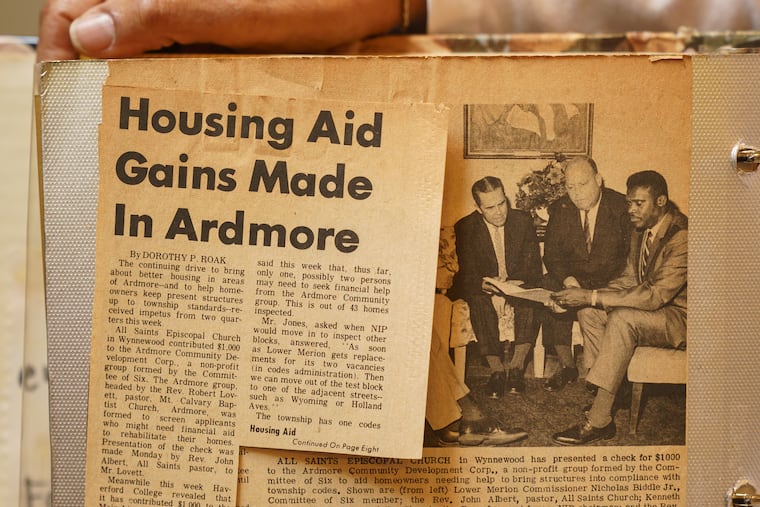 An article that contains a photograph of Lewis R. Hazzard, and information about contributions to his community, the album is kept in the home of his daughter Roxanna Wright, in her home in Ardmore, Thursday, April 7, 2022.