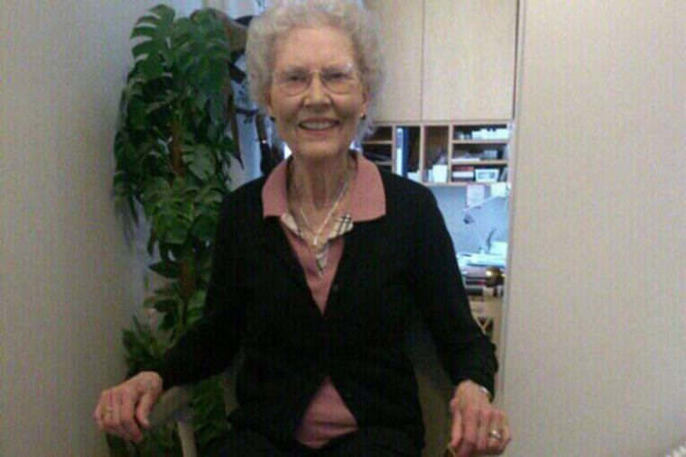 Mrs. Stoepker from Berwyn sits in the new Harmar Pinnacle stairlift installed in her and her husband's home in October.