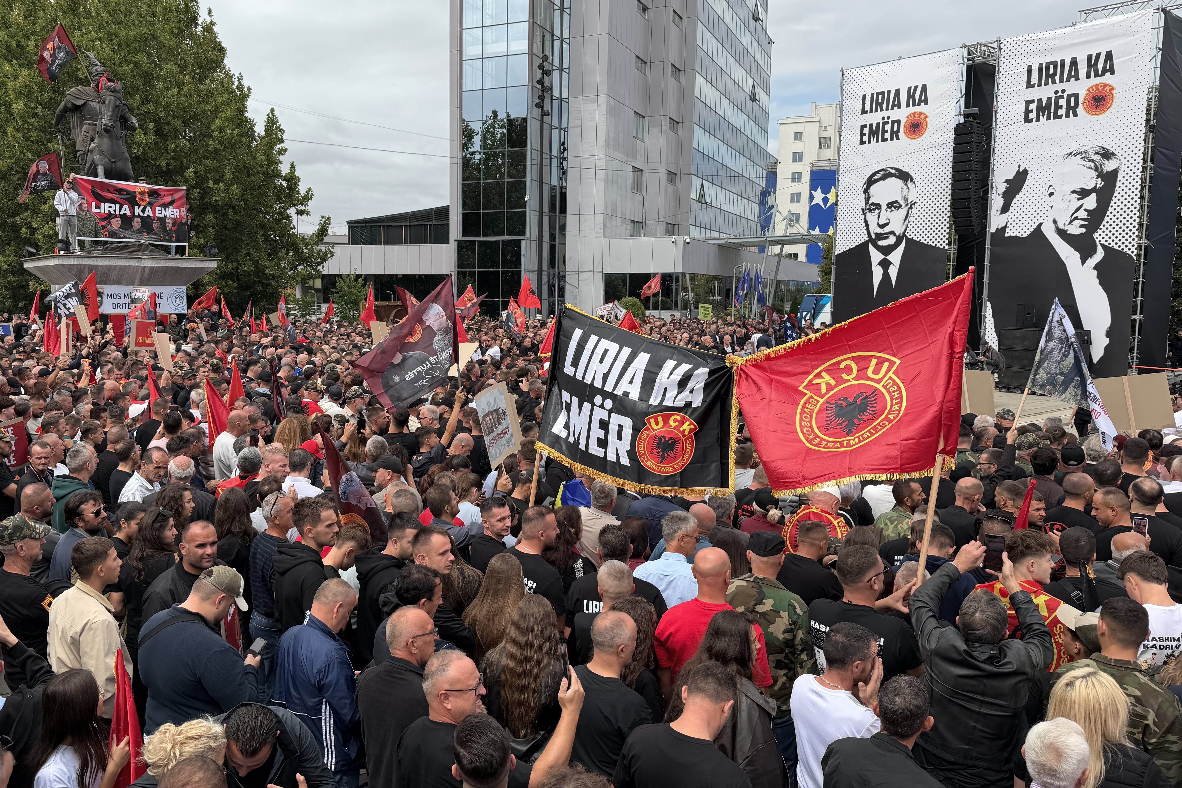 Kosovo protesters rally in support of ex-president ahead of war crimes trial verdict