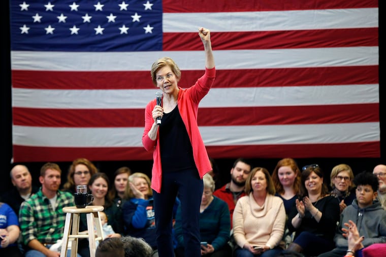 Sen. Elizabeth Warren, D-Mass., speaks during an organizing event at Manchester Community College in Manchester, N.H., earlier this month.