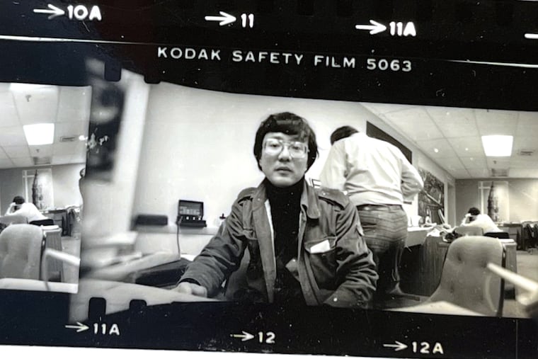 Akira Suwa in The Inquirer photo department in the 1980s.