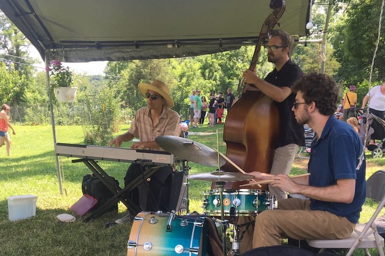Mitchell Cheng Trio at Bobolink Dairy & Bakehouse in Milford, N.J. Cheng (piano), Fred Griggs (drums) and Adrian Moring (bass).
