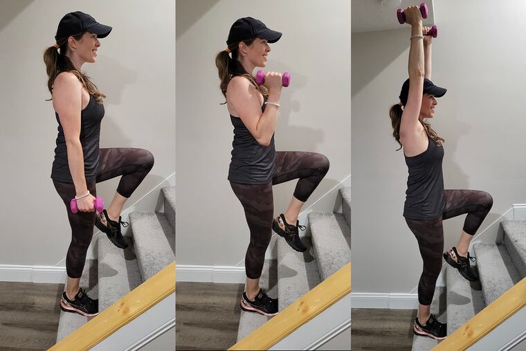 Ashley demonstrates a portion of compound exercise #2.