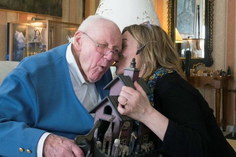 Daily News columnist Ronnie Polaneczky and Captain Noah share a kiss in March 2016.