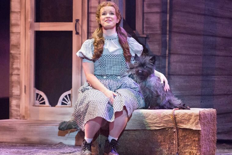 Adrienne Eller and Dusty in 'The Wizard of Oz' at the Walnut Street Theatre