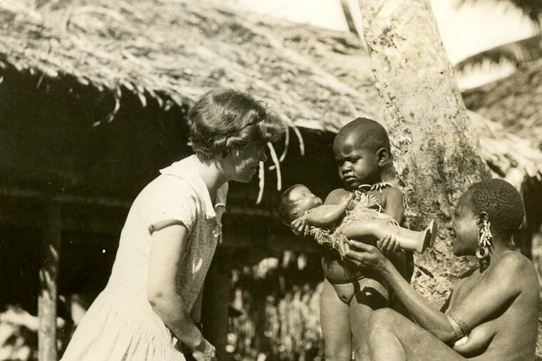 Anthropologist Margaret Mead with some of her research subjects in New Guinea. She spent her early years at Longland Farm in Holicong, Buckingham Township, and often returned to the area to deliver lectures and visit with friends.