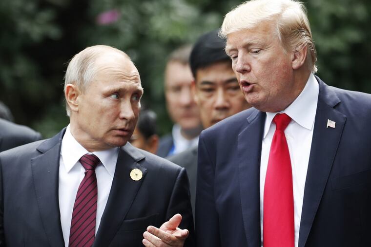 President Trump and Russian leader Vladimir Putin chatted during November’s Asia-Pacific Economic Cooperation summit in Danang, Vietnam.