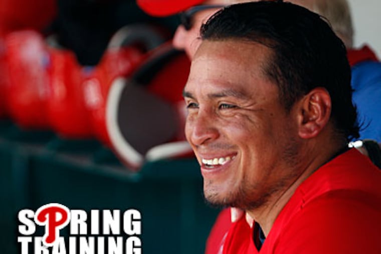 Phillies catcher Carlos Ruiz is one of few players remaining from the 2008 World Series team. (David Maialetti/Staff Photographer)