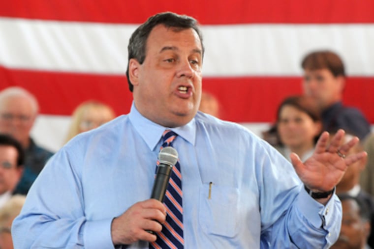 "You don't elect the Supreme Court; you don’t expect them to be making law," Gov. Christie said Tuesday at a town hall in Cherry Hill. "But today, they made law." (Tom Gralish / Staff Photographer)