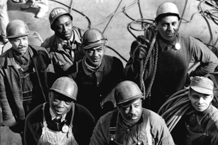 At Sun Shipbuilding's "Negro Yard" in 1943, workers who helped build the SS Marine Eagle. (Philadelphia Record Collection, Historical Society of Pennsylvania)
