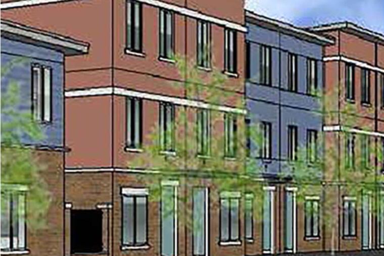 Rendering of the affordable townhouses in Port Richmond.