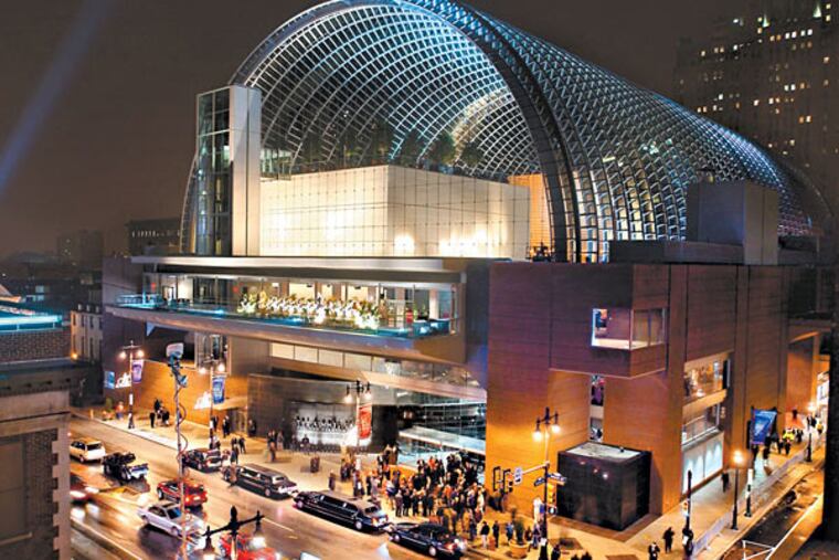 Opening night for the Kimmel Center, in December 2001, with limousines lined up outside the South Broad Street entrance of the Avenue of the Arts' largest venue.