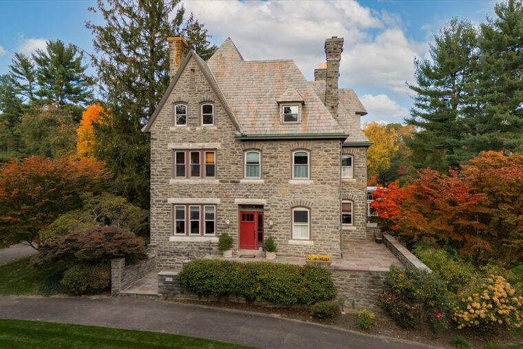 The Chestnut Hill home was designed in 1889 and has seven bedrooms and seven fireplaces.