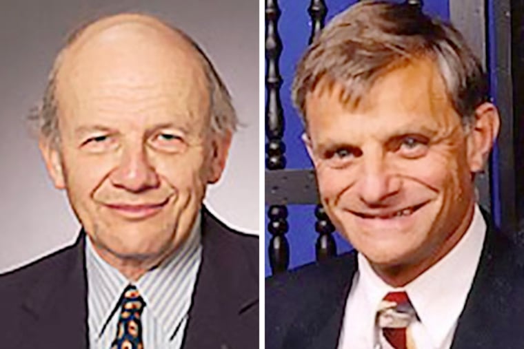 Temple professors Erwin A. Blackstone (left) and Simon Hakim are under investigation by the university following an ethics complaint they took undisclosed research funds from the private prison industry for research on prisons.