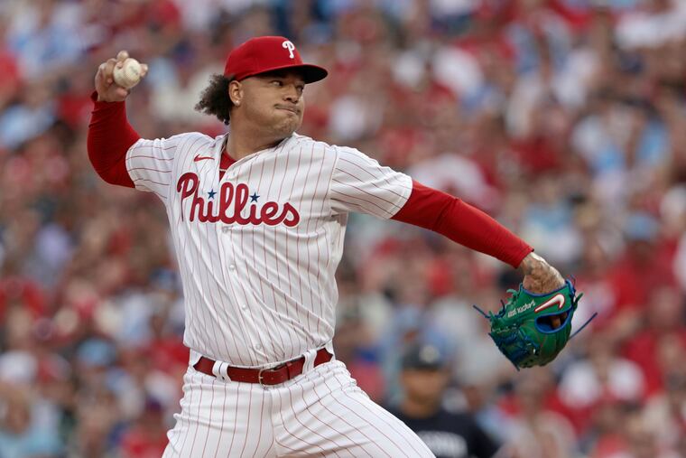 Phillies pitcher Taijuan Walker delivers a pitch in the first inning. Walker took the loss, his first since July 20.