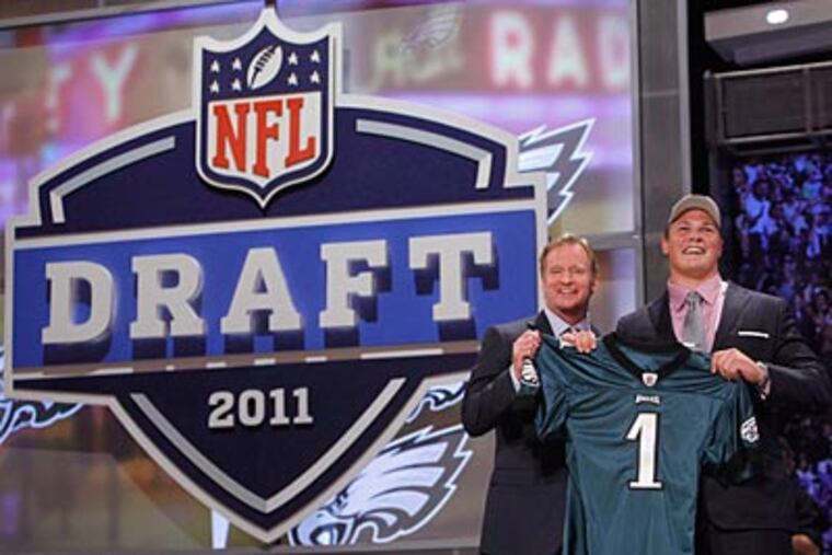 Baylor guard Danny Watkins, 26, has taken a slightly different route to the NFL. (Jason DeCrow/AP Photo)