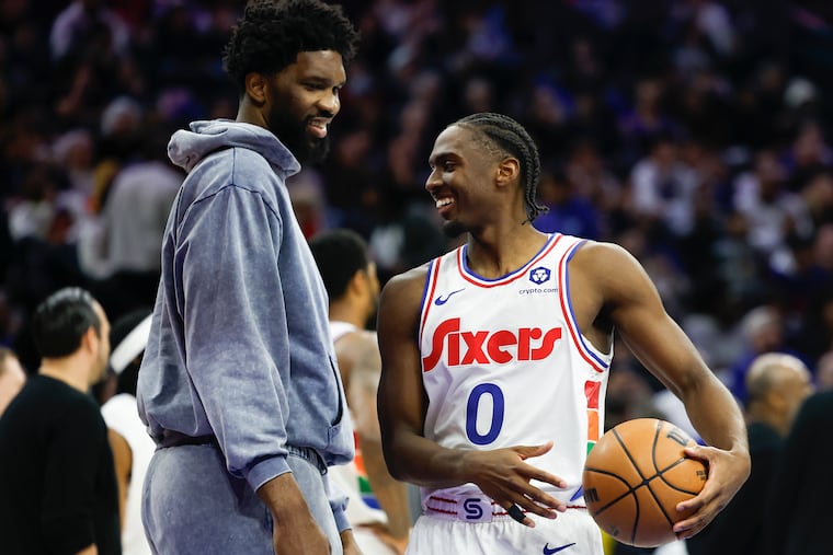 Sixers guard Tyrese Maxey said it was painful to watch star center Joel Embiid struggle with a knee injury.