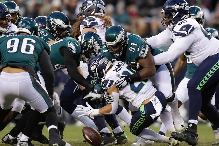 Fletcher Cox (91) had 6 tackles against the Seahawks.