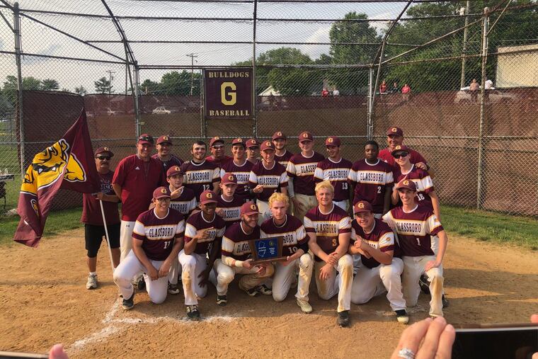 The Glassboro baseball team after winning the South Jersey Group 1 title on May 31. (CREDIT: Glassboro High School Baseball)
