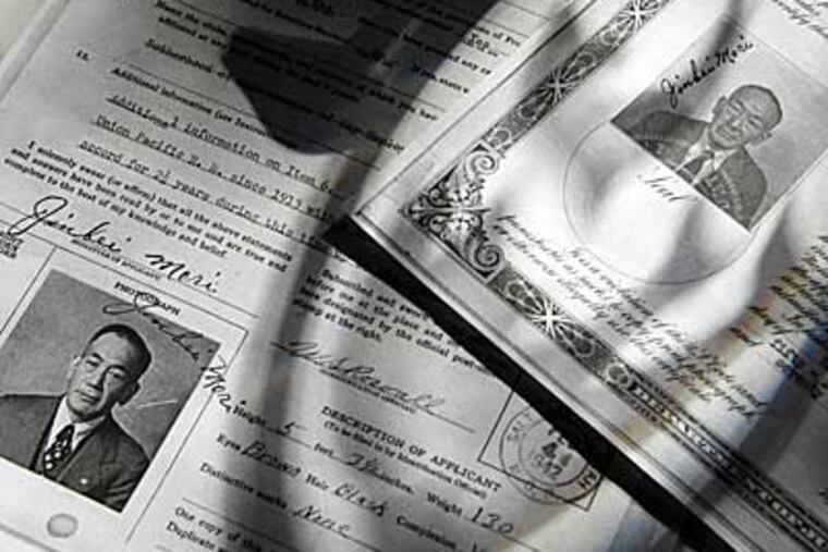 Susanne Mori found documents about her grandfather who was born in Japan, Jinbei Mori, through a new program at the U.S. Citizenship and Immigration Services. (Anne Cusack / Los Angeles Times / MCT)