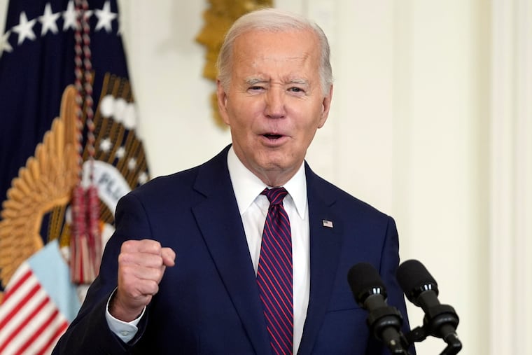 President Joe Biden speaks in the East Room on Jan. 19, 2024, in Washington.