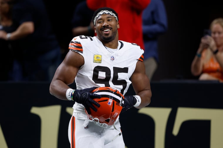 Defensive end Myles Garrett wants out of Cleveland. Would the Eagles be a fit?