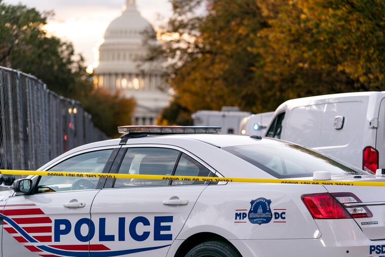 Washington Metropolitan Police investigate near the U.S. Capitol in 2022.