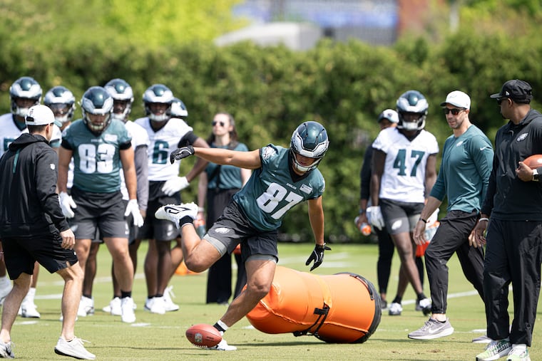 Tight end Eli Stowers has a chance to add another dimension to the Eagles passing game.