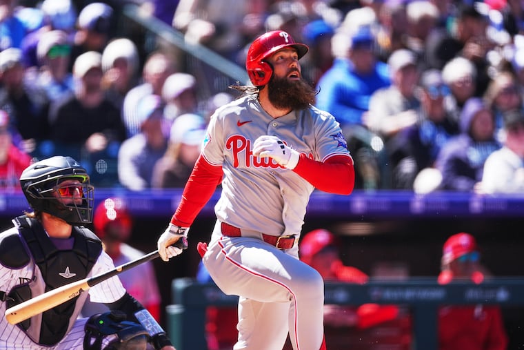 Phillies outfielder Brandon Marsh stayed hot with another base hit in his first at-bat on Sunday.
