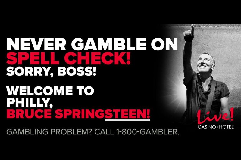 Live! Casino apologizes for misspelling Bruce Springsteen’s name on a ...