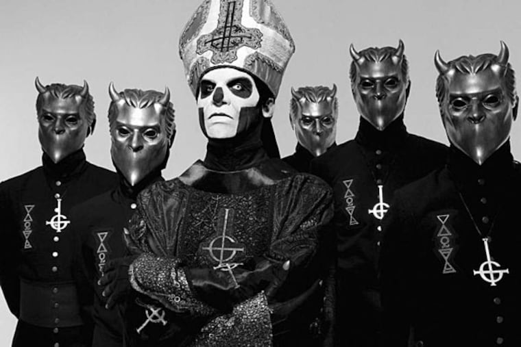 The band Ghost, at Union Transfer the weekend Pope Francis was in town, offered musical celebrants a zealously contagious mix of creepy power-balladry and clarion-clean epic rockers. (Credit: Mikael Eriksson)