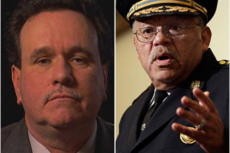 Lt. Richard Brown (left) was allowed to quietly retire last year, dodging scrutiny that could have resulted in criminal charges. Police Commissioner Charles Ramsey (right) was not certain why the case was not referred to the District Attorney's Office.