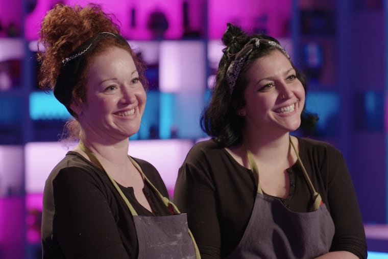 Victoria Jeker (left), of South Philadelphia, and Ali Albini of Ambler compete on Netflix's "Sugar Rush."