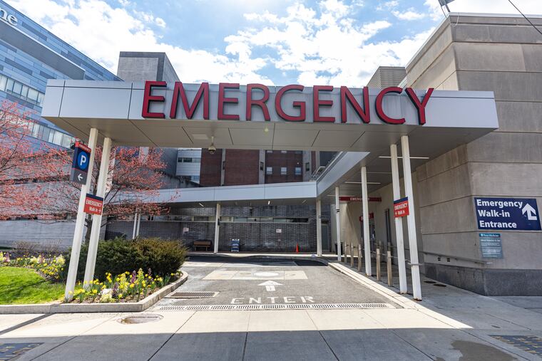 FILE - The outside of the Penn Presbyterian Medical Center in Philadelphia, Pa., is shown, on Wednesday, March 20, 2024. (Tyger Williams/The Philadelphia Inquirer via AP)
