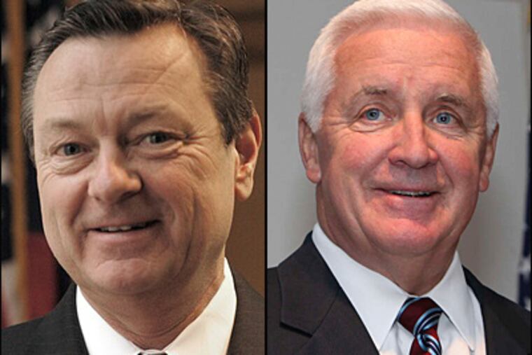 Edward Coryell, general manager of the Carpenters Union, at left, has reached out to Gov. Corbett for help getting the union back to work at the Pennsylvania Convention Center.