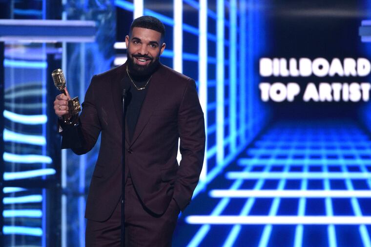 Drake accepts the award for top artist at the Billboard Music Awards on Wednesday, May 1, 2019, at the MGM Grand Garden Arena in Las Vegas. (Photo by Chris Pizzello/Invision/AP)